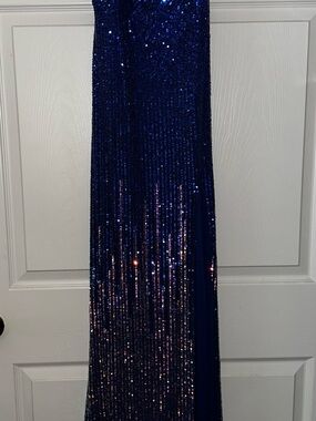 Navy Blue Sequin Prom dress